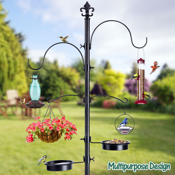 Outdoor Hanging Brackets BWOLE 6 Pcs 11.8 Inch Metal Tree Branch S Hook Black Bird Feeder Hook